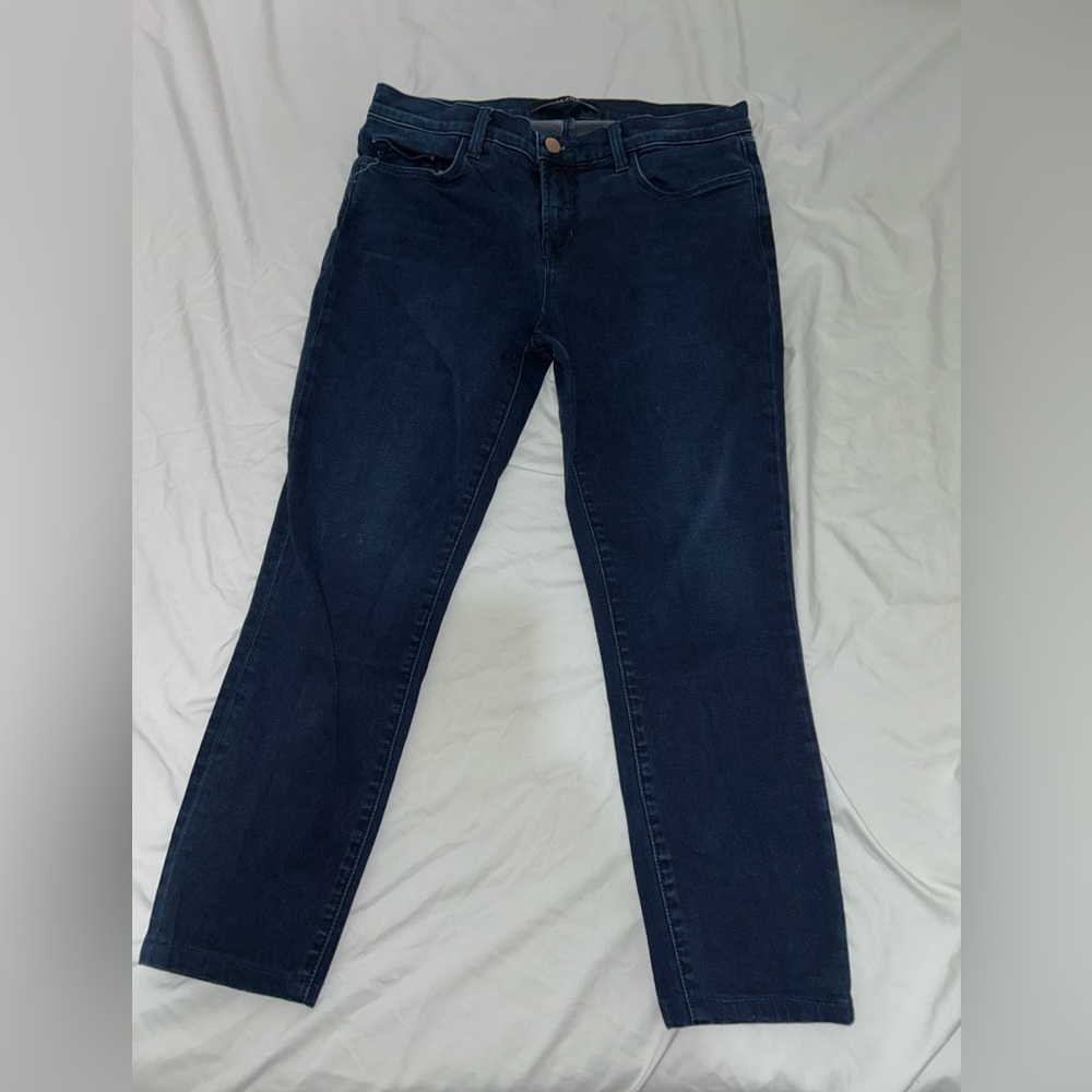 J Brand Womens Jeans Size 30 Capri Atmosphere Mid Rise Skinny Dark Blue Indigo